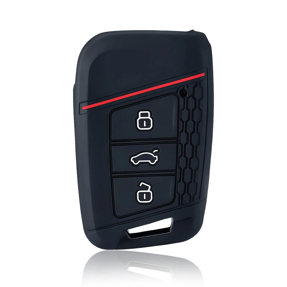 Silicone Car Key Case for VW Volkswagen Passat B8 Taos Polo Tiguan for Skoda Kodiaq Fabia Karoq Octavia Seat Ateca Cover Shell