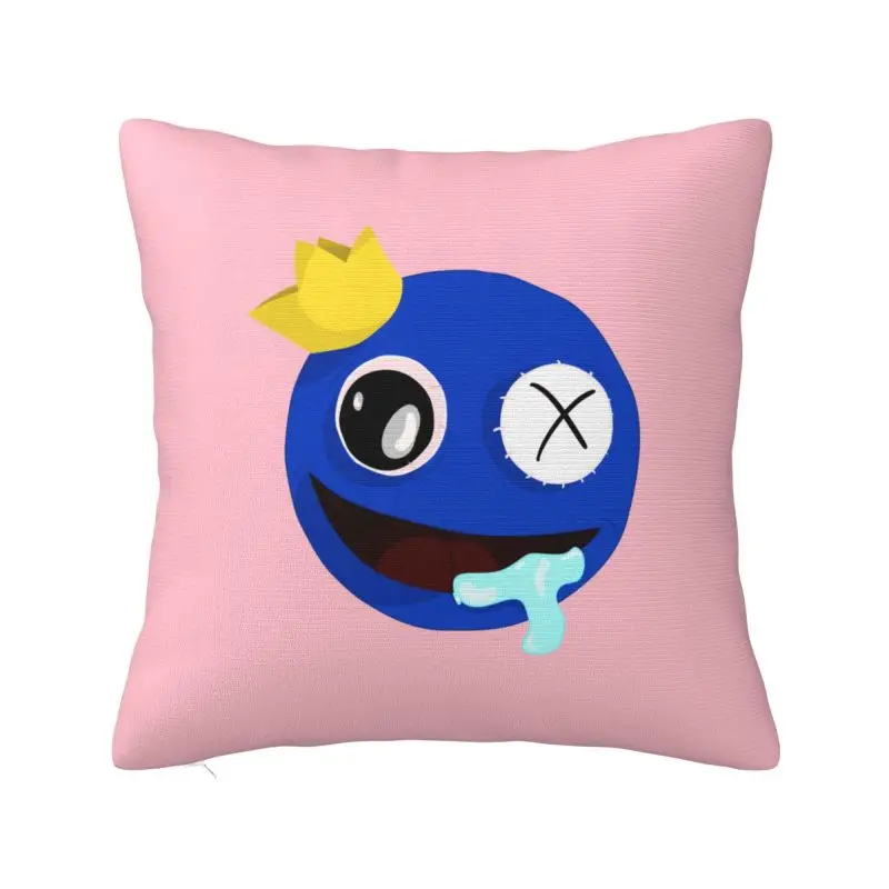 Custom Cute Blue Rainbows Friend Play Gamer Modern Throw Pillow Covers Cushions Cover for Sofa