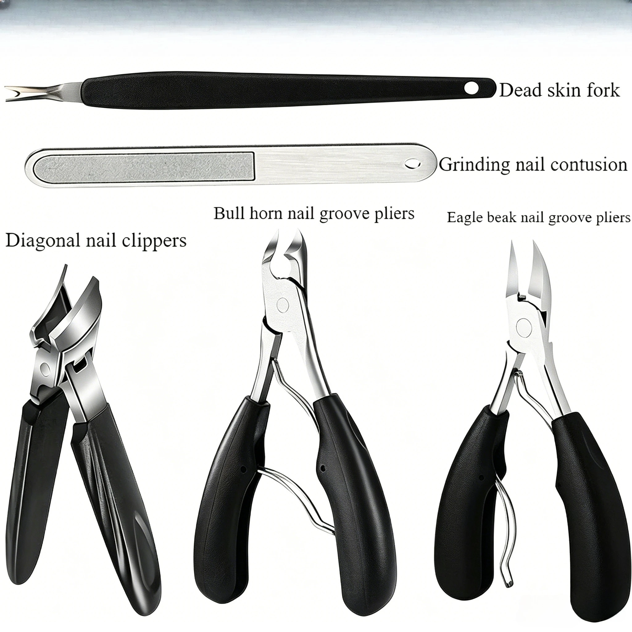 

6-piece set of new horn pliers for armor, groove cutting, dead skin cutting eagle thick armor specialized diagonal nail clippers