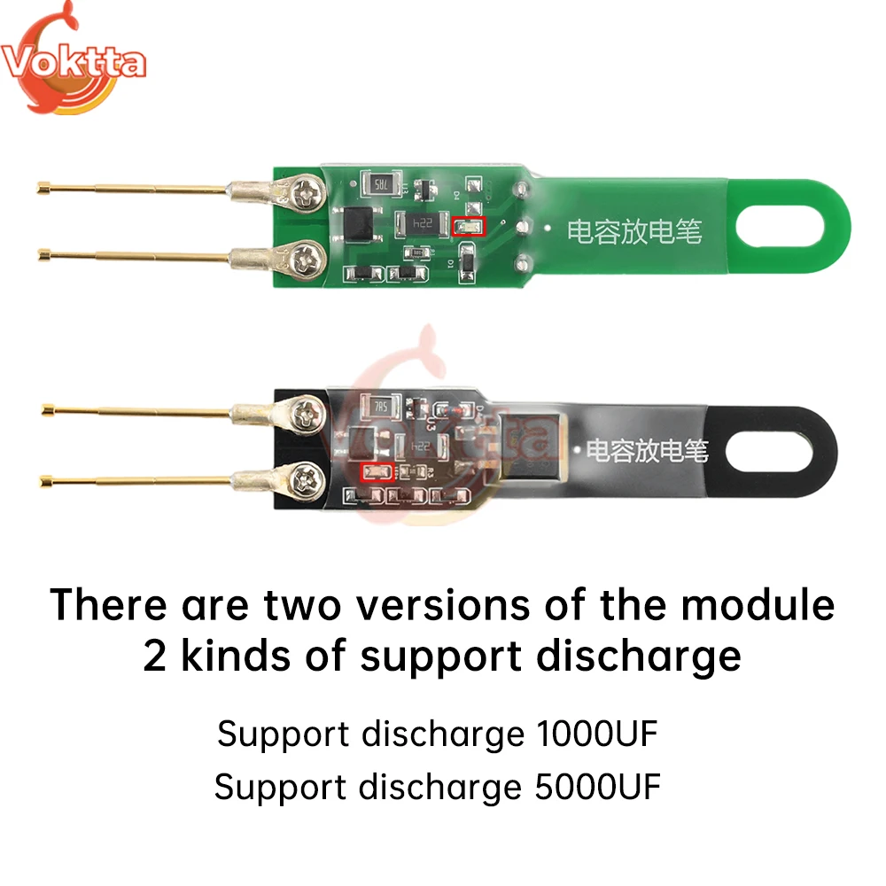 5000UF 1000UF Capacitor Discharge Pen Multimeter AC/DC Capacitance Tester Switch Power Supply Repair Discharge Maintenance Tool