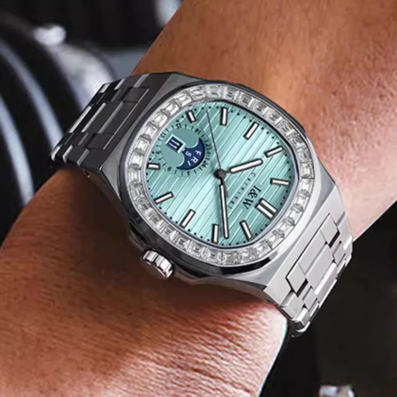 Reloj CARNIVAL Mens Diamond Mechanical Watch Brand Luxury MIYOTA Automatic Movement Wristwatches for Man Waterproof Montre Homme