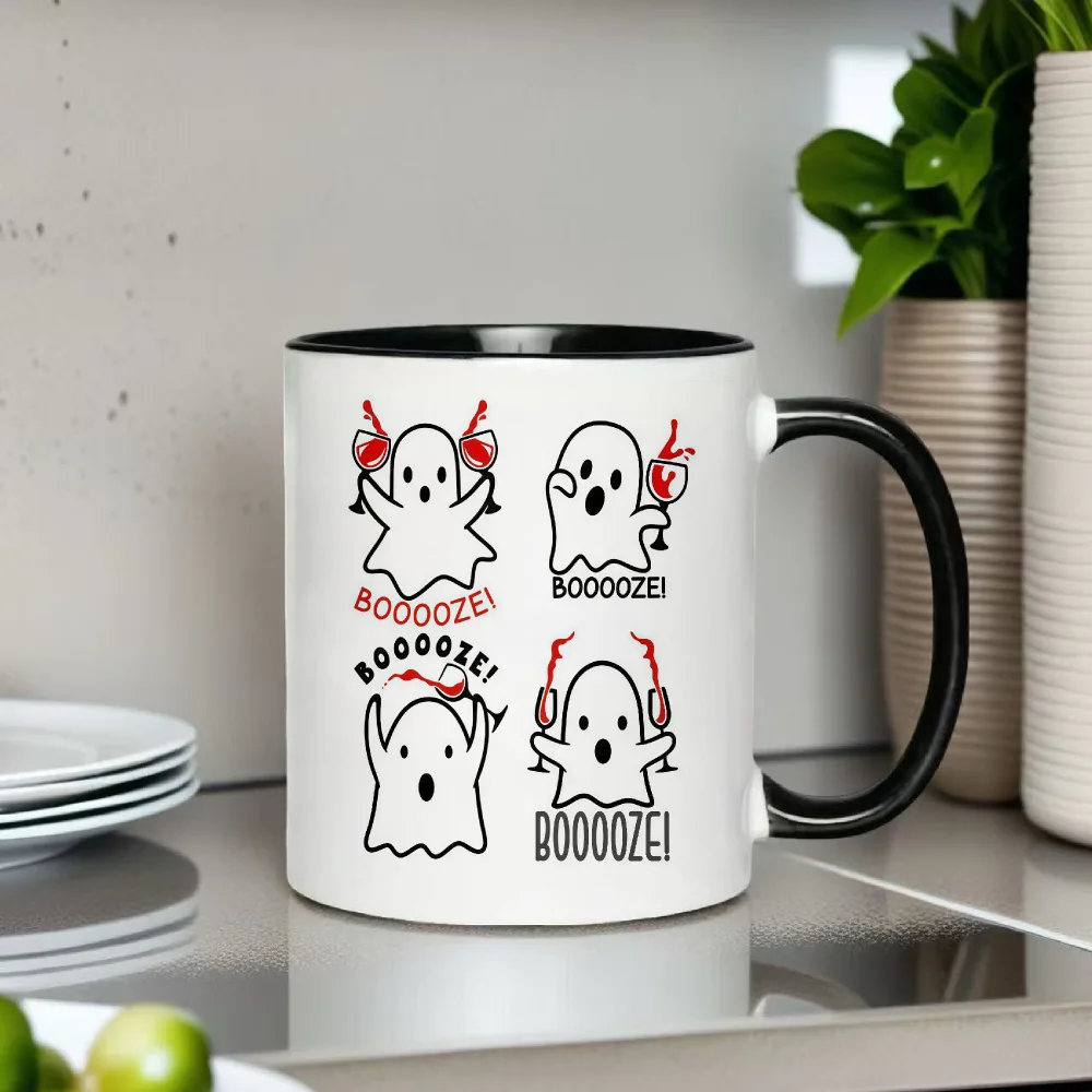 Cross-border Halloween Mug Ghost Ghost Ceramic Coffee Mug Halloween Party with BOO