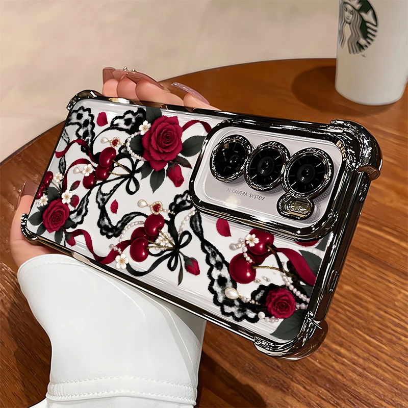 Phone Cases Vivo - Rose Flower Butterfly Phone Case For