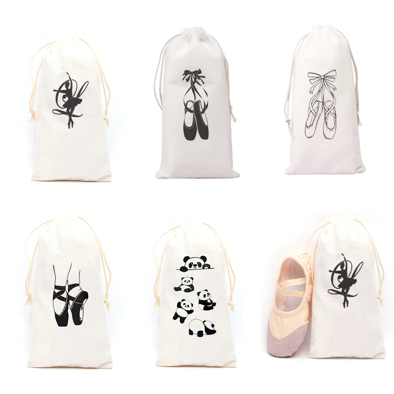 1PC Portable Double Drawcord Ballet Pointe Shoe Ladies Storage Bag Dancing Shoe Bag Bundle Pocket Ballet Shoes Bag