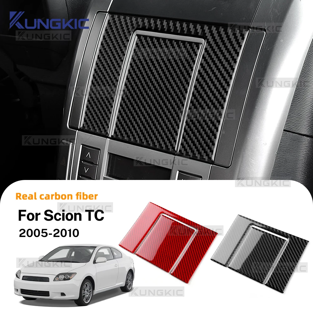 Real Soft Carbon Fiber Sticker For Scion tC 2005 2006 2007 2008 2009 2010 LHD RHD Car Central Control CD Panel Trim