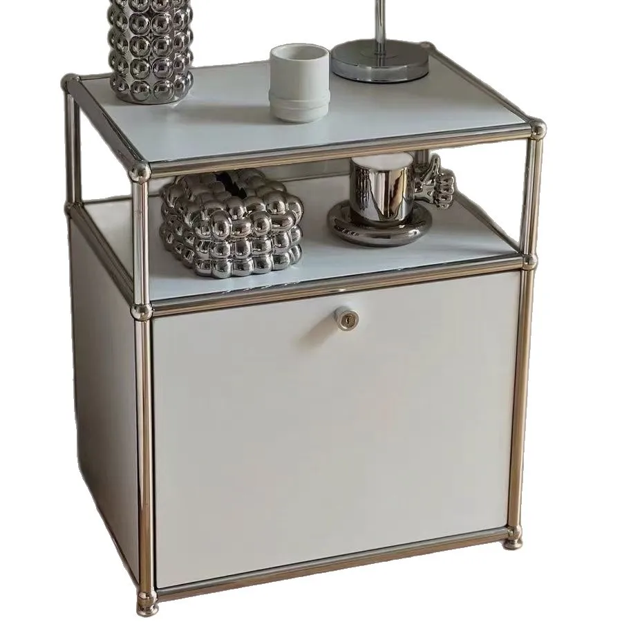 Secondhand light luxury home module, minimalist modern Instagram side cabinet, stainless steel sofa, bedroom storage