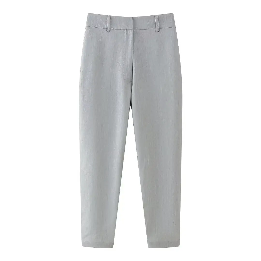 TRAF 2024 Pencil Pants Women Office High Waist Pants for Women Summer Minimalist Woman Trousers Streetwear Straight Ladies Pants