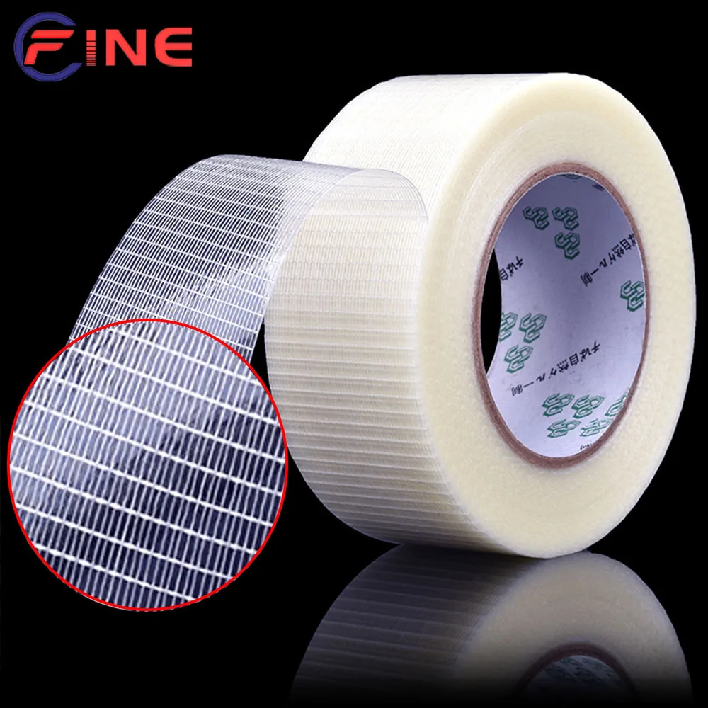 Mesh Grid Fiber Tape Single-Side Wear-Resistant Cross-Striped Fiberglass High Viscosity Reinforced Tape Toy Airplane Model Fixed