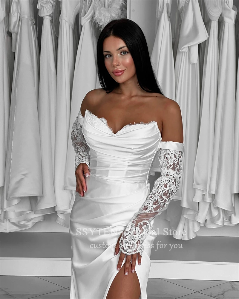 Luxury Sweetheart Wedding Dresses Mermaid Sexy Woman‘s Bridal Gowns Bride Lace Detachable Sleeves Elegant Robe De Mariée 2025