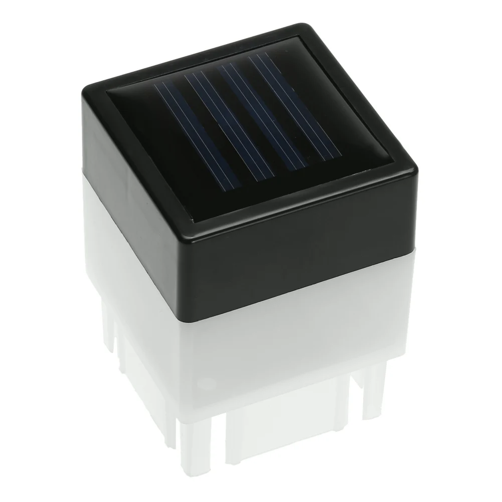 Waterproof Outdoor Column Head Lamp Solar Powered LED Fence Deck Post Lamp for Patio Garden Landscape Decoration