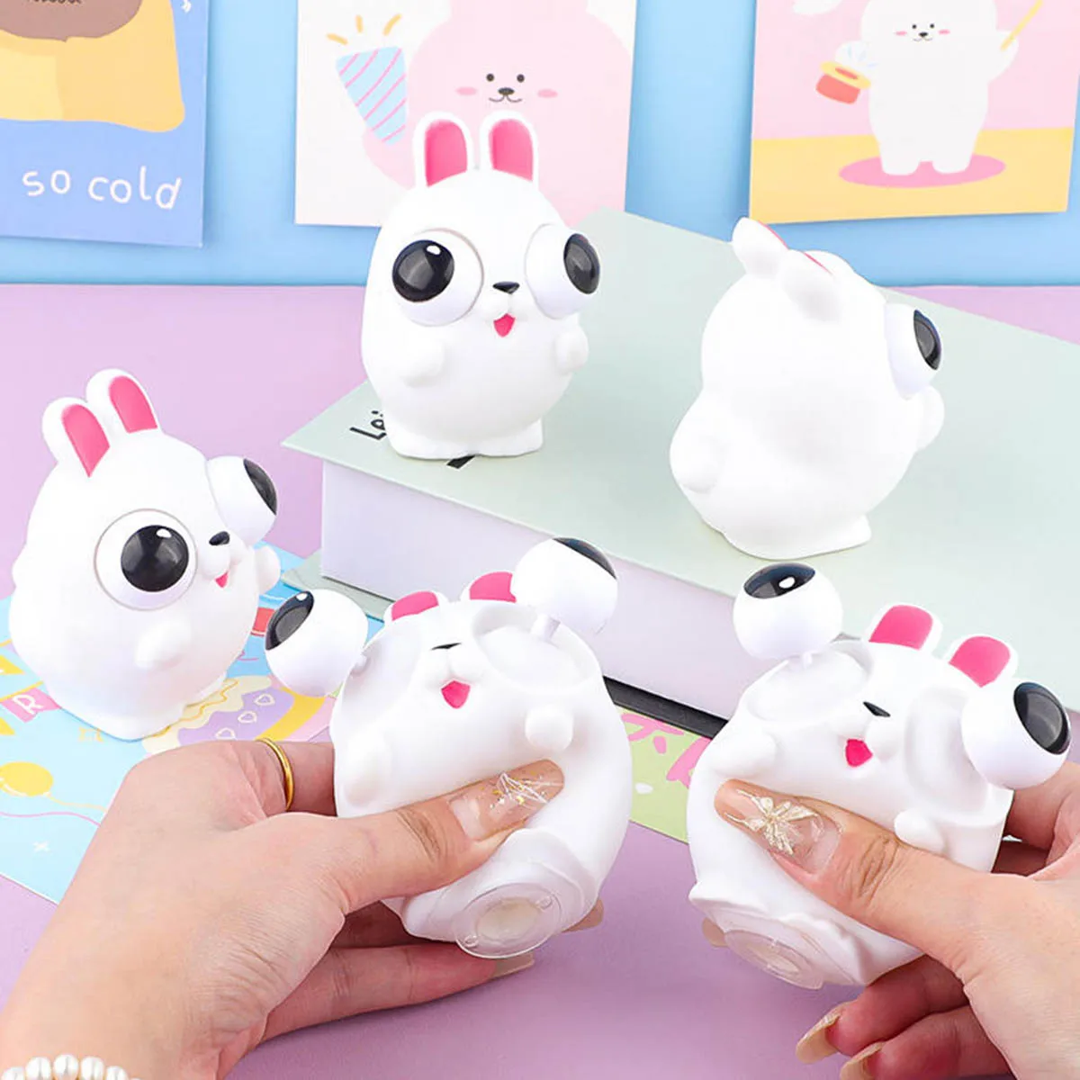 Engraçado globo ocular explosão squeeze brinquedo mole bonito coelho brinquedo fidget crianças alívio do estresse antiestresse dos desenhos animados animal bola sensorial presentes