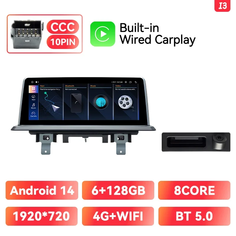Xonrich Draadloze Carplay Auto Radio Speler Voor Bmw 1 Serie E81 E82 E87 E88 2005-2012 Ai Voice Autoradio Gps 8 Core 4G Wifi Dsp