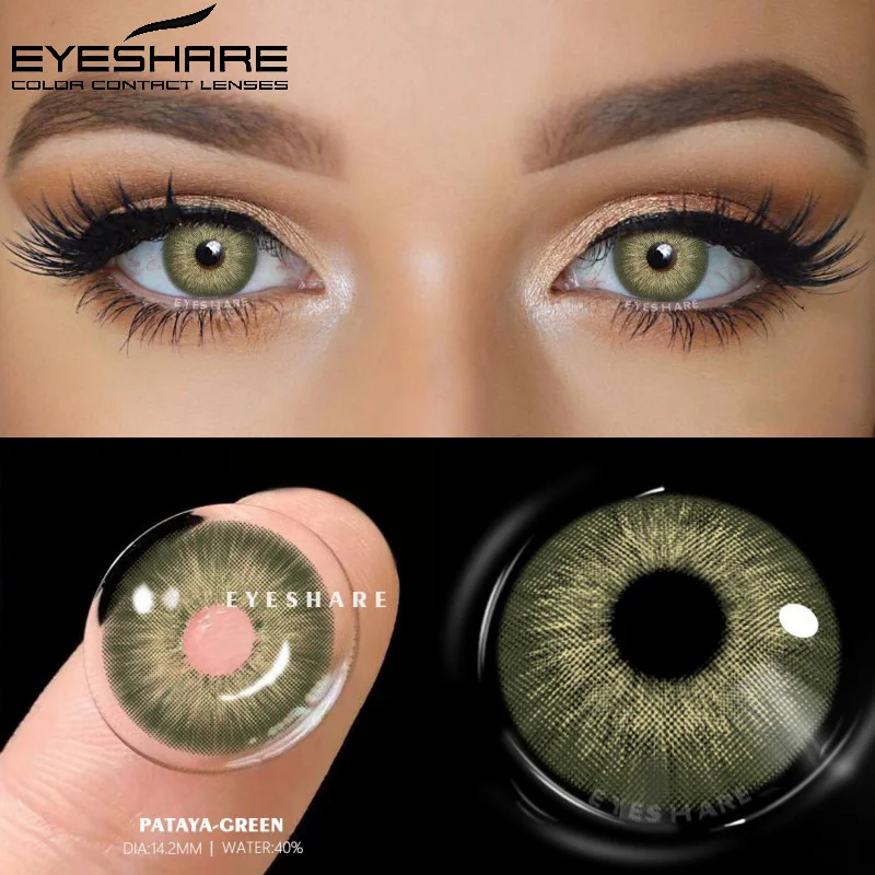 EYESHARE 1 paio di lenti per miopia lenti a contatto colorate per occhi con diottrie prescrizione lenti Yaerly marroni contatti di colore grigio