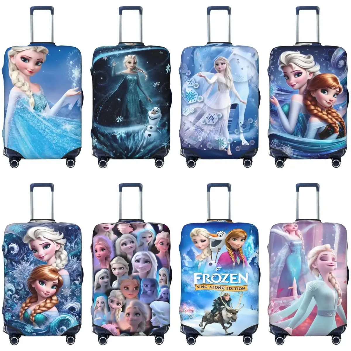 Frozen 2 Elsa Sophia Cartoon Suitcase Cover MINISO 2024 New Princess Series Flight Cruise Trip Strectch Luggage Case Protection