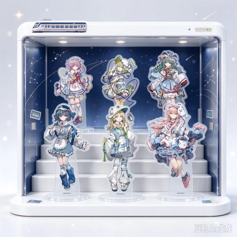 Touhou Project Game Character Acrylic Stand With Base Two‑Side Printed Desktop Collectible Ornament Birthday Gift Keychain