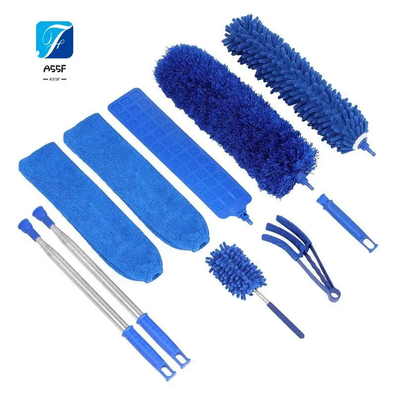 

A55F-10 PCS Microfiber Cobweb Duster With Extension Pole , Washable Dusters For Ceiling Fan Bendable Feathers Duster