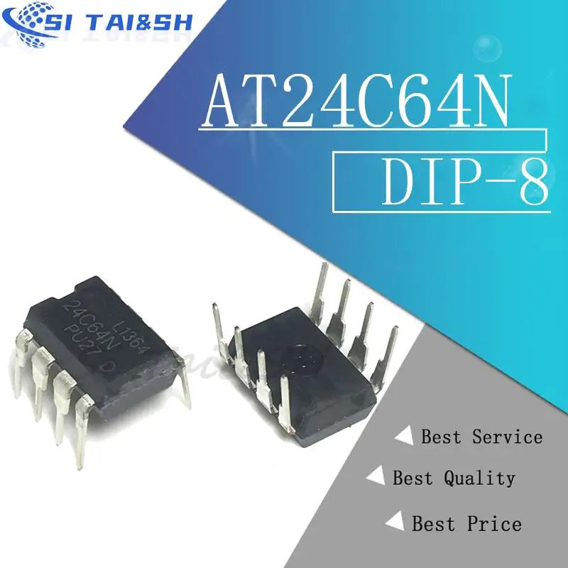 10PCS AT24C64N AT24C64 AT24C64A AT24C64AN DIP8  24C64 eeprom New original fast delivery