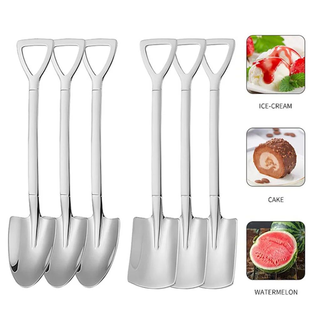 

Stainless Steel Scoop Shovel Watermelon Spoon Coffee Tea Ice Cream Cake Tip Scoops Kitchen Party Restaurant Party Supplies