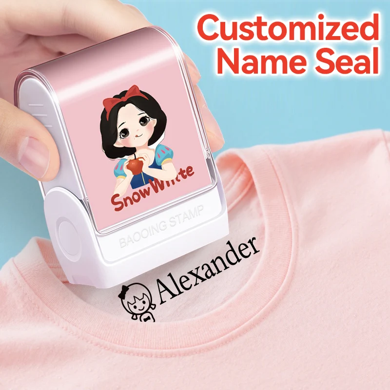 

Custom Disney Stitch Name Stamp with Washable Ink - Personalized Waterproof Self-Inking For School Supplies, Books Organization