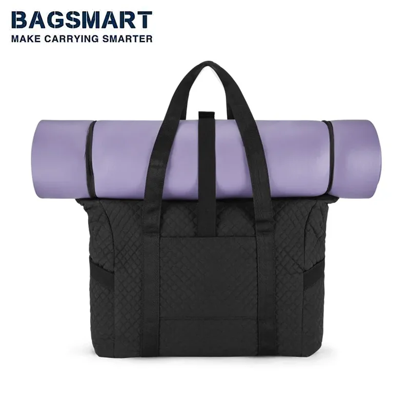 BAGSMART Large Tote Bag For Women Travel Duffle Bag With Yoga Mat Buckle For Gym Work Bussiness Students Casual Shoulder Bag