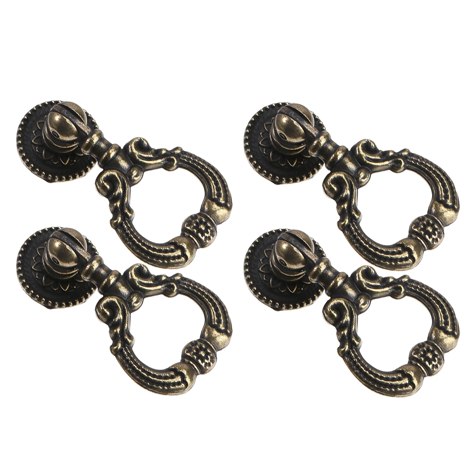 

4pcs Retro Cabinet Vintage Drawer Handles Zinc Furniture Accessory Alloy Hardware Furniture Accessory Smooth Edge Home Decor