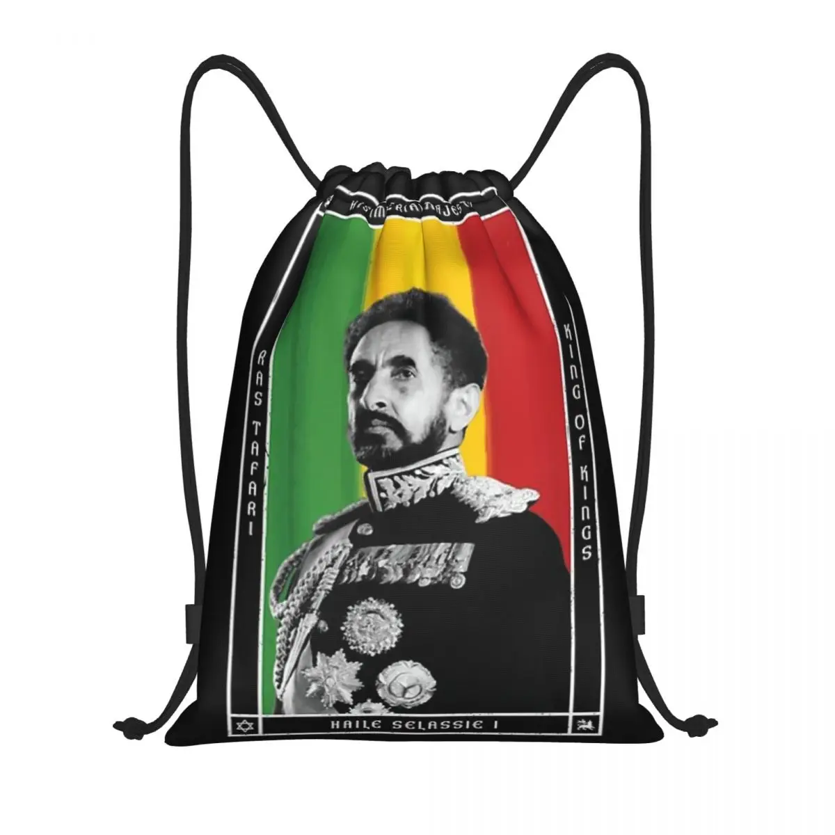 Drawstring bag Storage Portable Handbags His Haile Selassie I King Of Kings Grocery Shopping Shoulder bags foldable Travel Bag