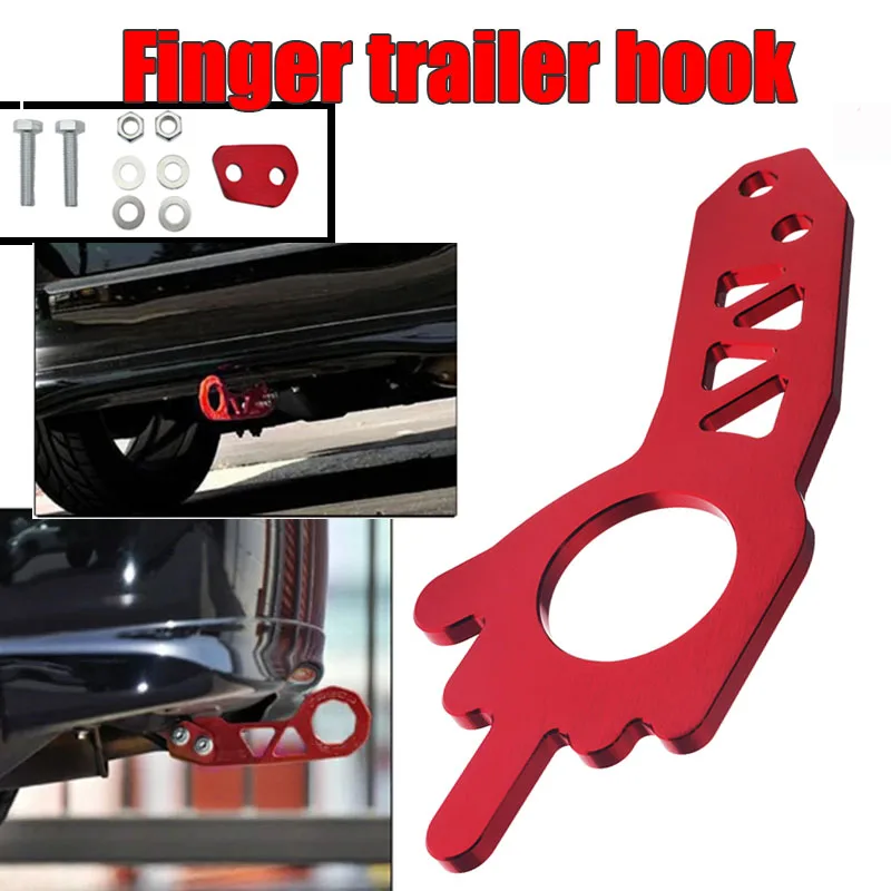 Car Modified Front Trailer Hook Universal Racing Trailer Finger Trailer Hook Modified Decorative Hook Aluminum Alloy