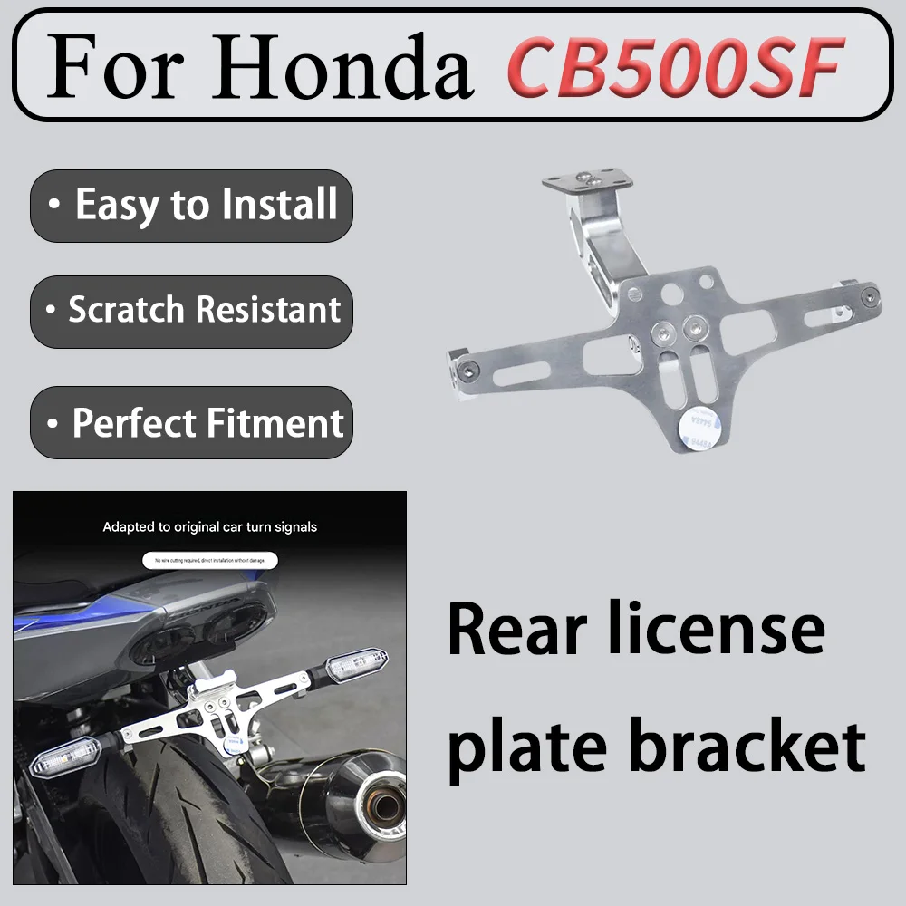 For Honda CB500SF Super Four Short-Tail License Plate Bracket High-Strength Anti-Vibration Metal Mount Stable Clamping