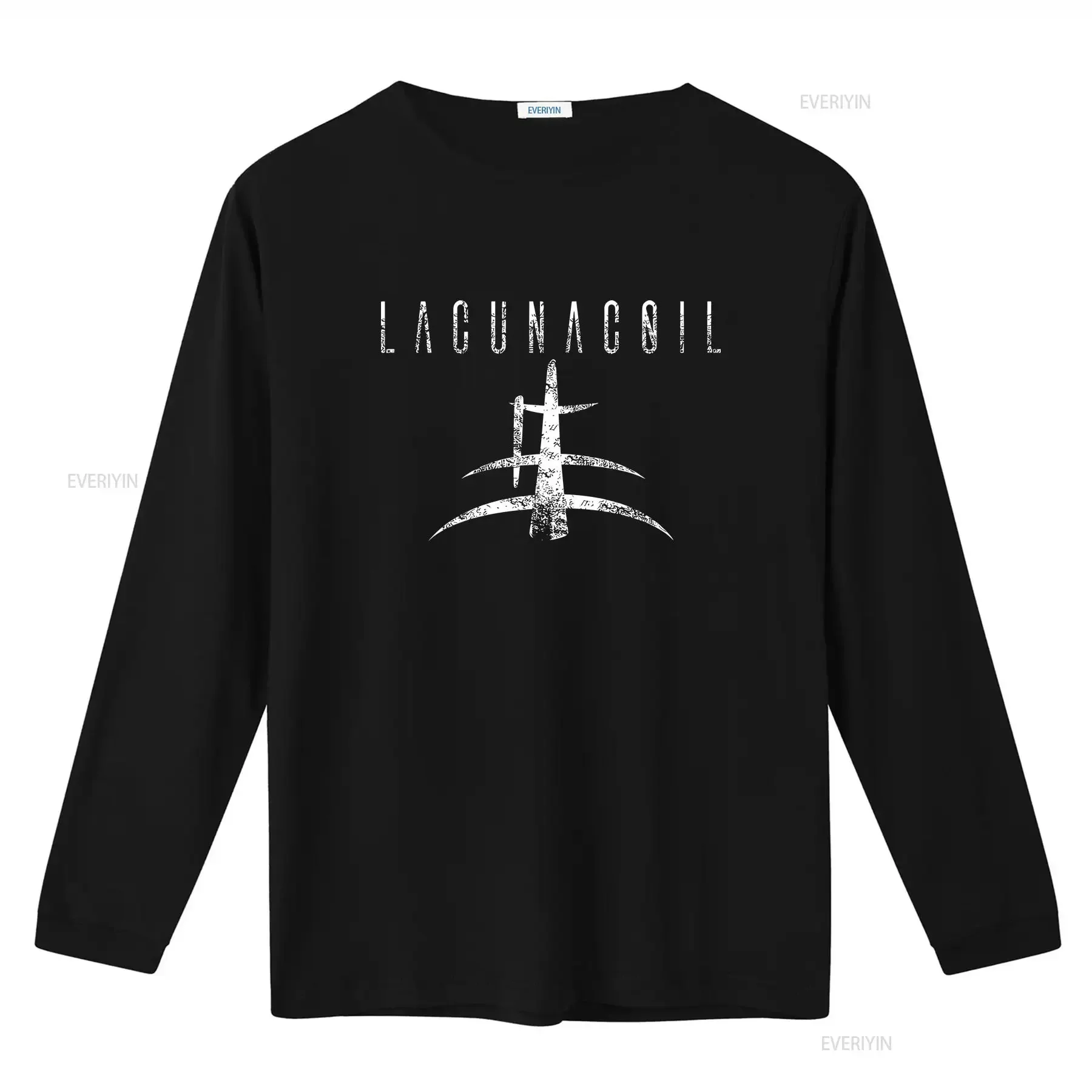 LACUNA COIL LOGO SYMBOOL T-shirt Katoen Zwart Mannen S tot 5XL MD822 vintage Gewassen Ademend Zacht Unisex mode