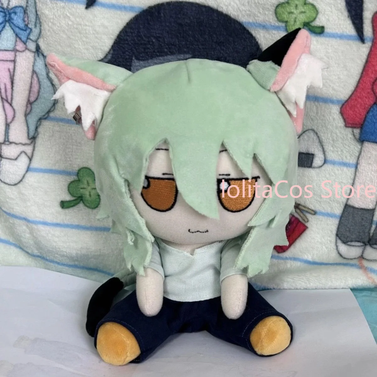 Chainsmoker Cat Yani Neko Satou Yuko Kawaii Fumo Plush Doll Anime Stuffed Toy Cosplay Dress Up Toy Cotton Figure Birthday Gift