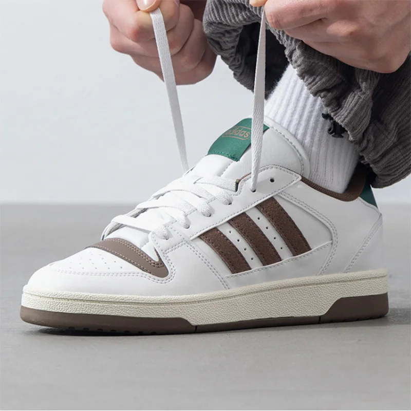 adidas Off White Brown Green Leather Skate Shoes  Three Stripe Vintage Low Top Retro Casual Sneakers Men Women JQ5302