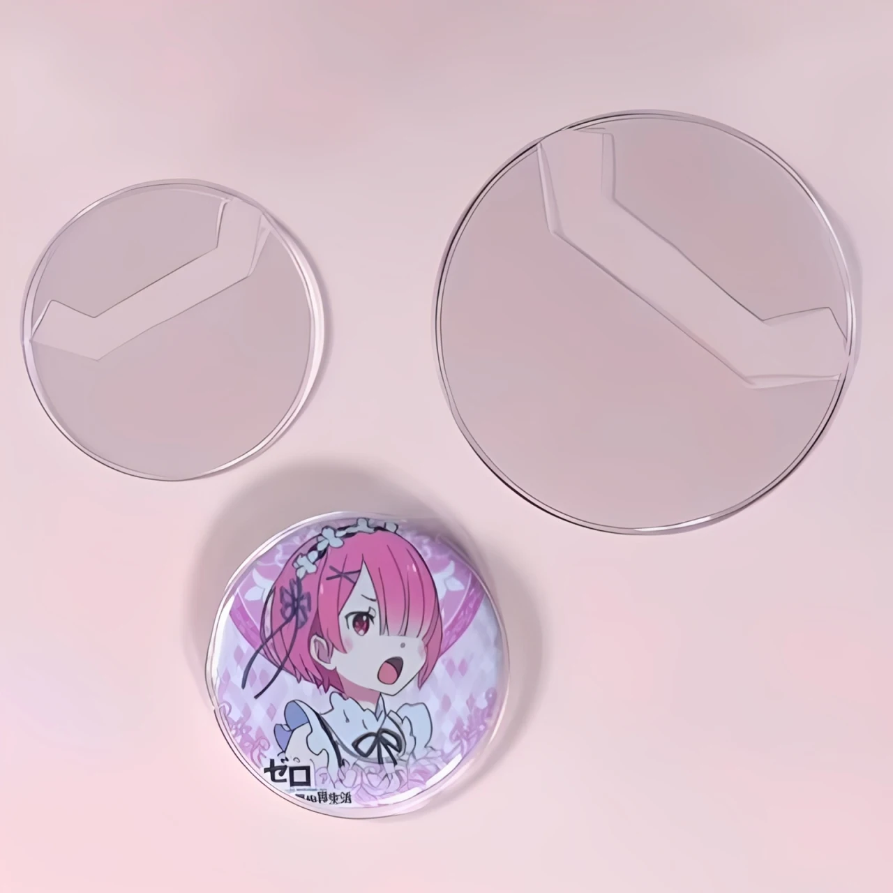 ซองใส่เข็มกลัดแบบกลม โปร่งใส ป้องกันรอยขีดข่วน สำหรับใส่เข็มกลัดติดกระเป๋า อุปกรณ์ป้องกันและโชว์เข็มกลัด อนิเมะ การ์ตูน ของเล่น ของขวัญ