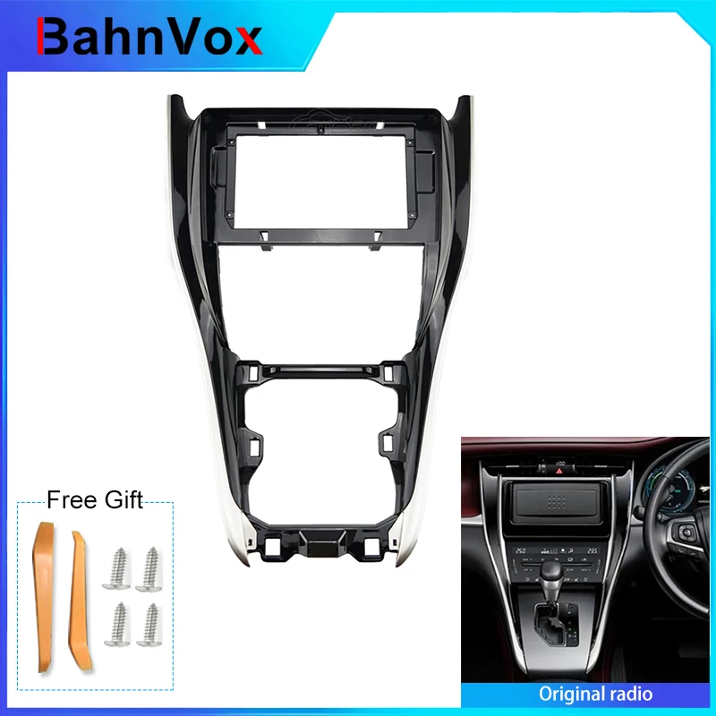 10 inch Android Car Radio frame for  Toyota Harrier 2010 2017 2din Stereo GPS Fascia bezel Panel Adapter wire harness