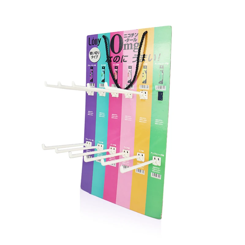 custom.Customer Size Cardboard Display Stand With Peg Hooks Sidekick Corrugated Paper Power Wing Hanging Displays Promotion Stor