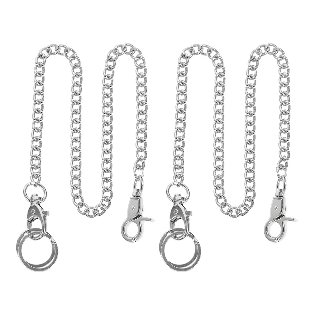 2pcs Metal Waist For Pants Portable Pocket Watch Chain Decorative Hanging Chain Wear-Resistant Jeans Accessory Lightweight