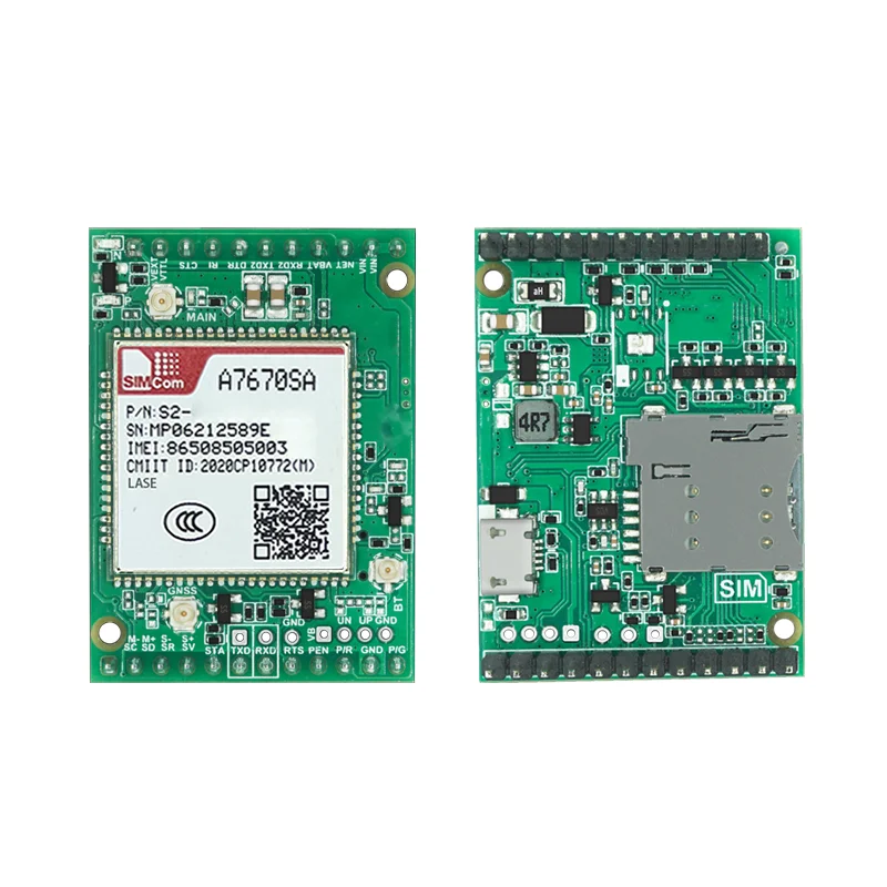 SIMcom A7670SA-LASE LTE Cat1 Module Development Board With SIMCard Slot TTL UART LTE-FDD B1/B3/B5/B7/B8/B20 GSM 900/1800MHz