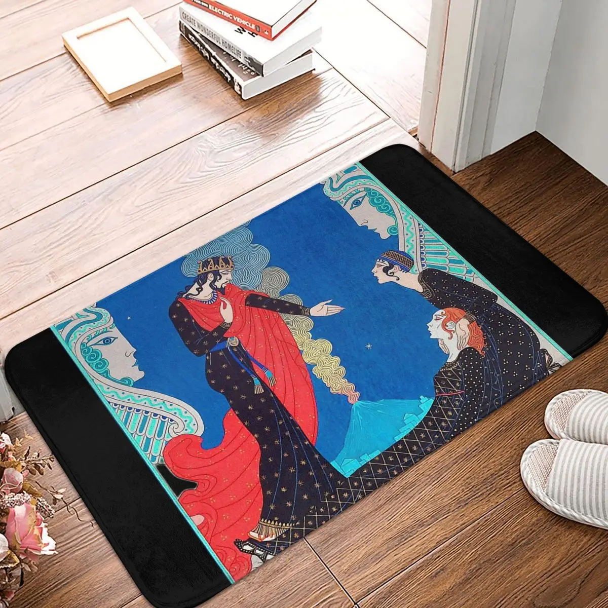 Art deco Non-slip Doormat Art Deco Fashion Illustration Living Room Bedroom Mat Prayer Carpet Indoor Modern Decor