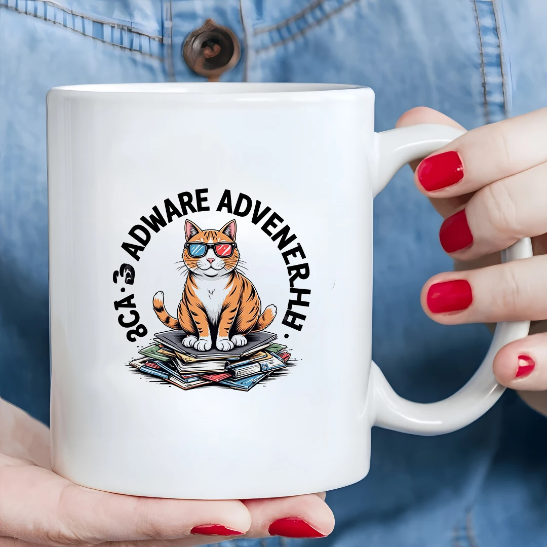 

3D Cat Eye Glasses 11oz Cup Kids Creative Cold & Hot Drink Cup Christmas Family Office Cup