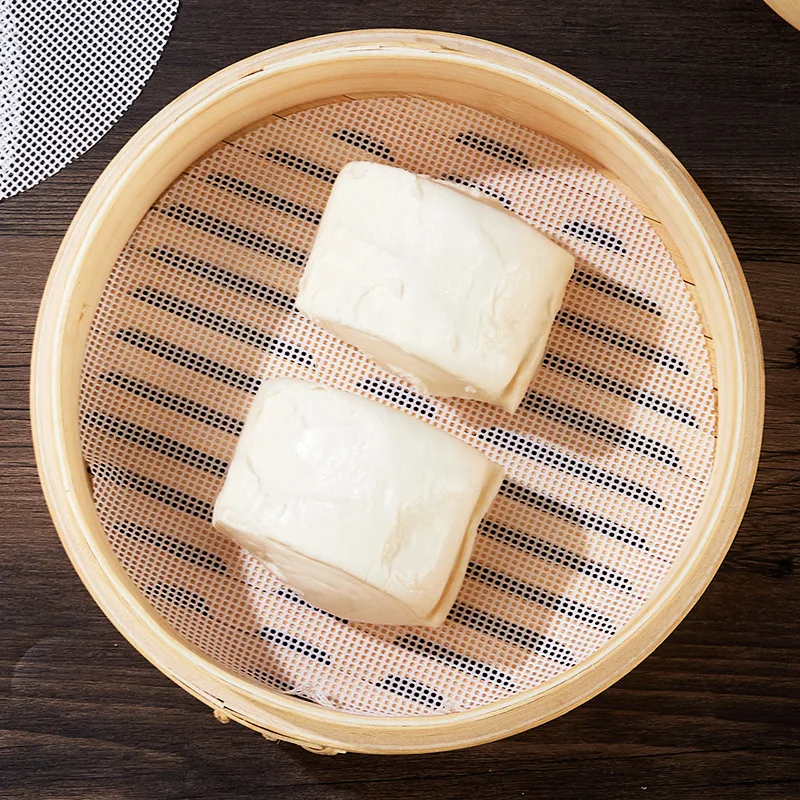 Round Steamed Bun Pad Thickened Silicone Steamed Bun Mantou Xiaolongbao Cage Drawer Cloth Silicone Steamed Bun Pad