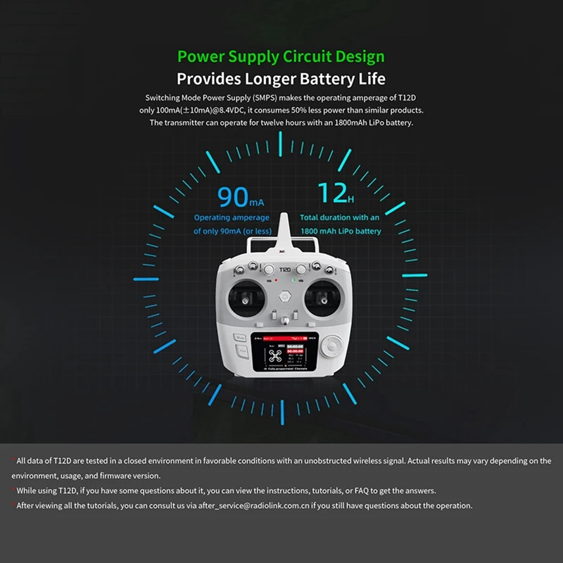 For RadioLink T12D 12CH RC Transmitter+R12F Receiver 2.4GHz Remote Controller for FPV Drone Fixed Wing Airplane Car R-SPMI