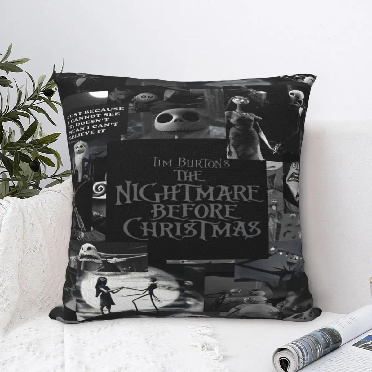 Decorative Pillow Cover The Nightmare Before Christmas Merch Home Throw Pillow Case Cover Zipper Multi Size Wholesale