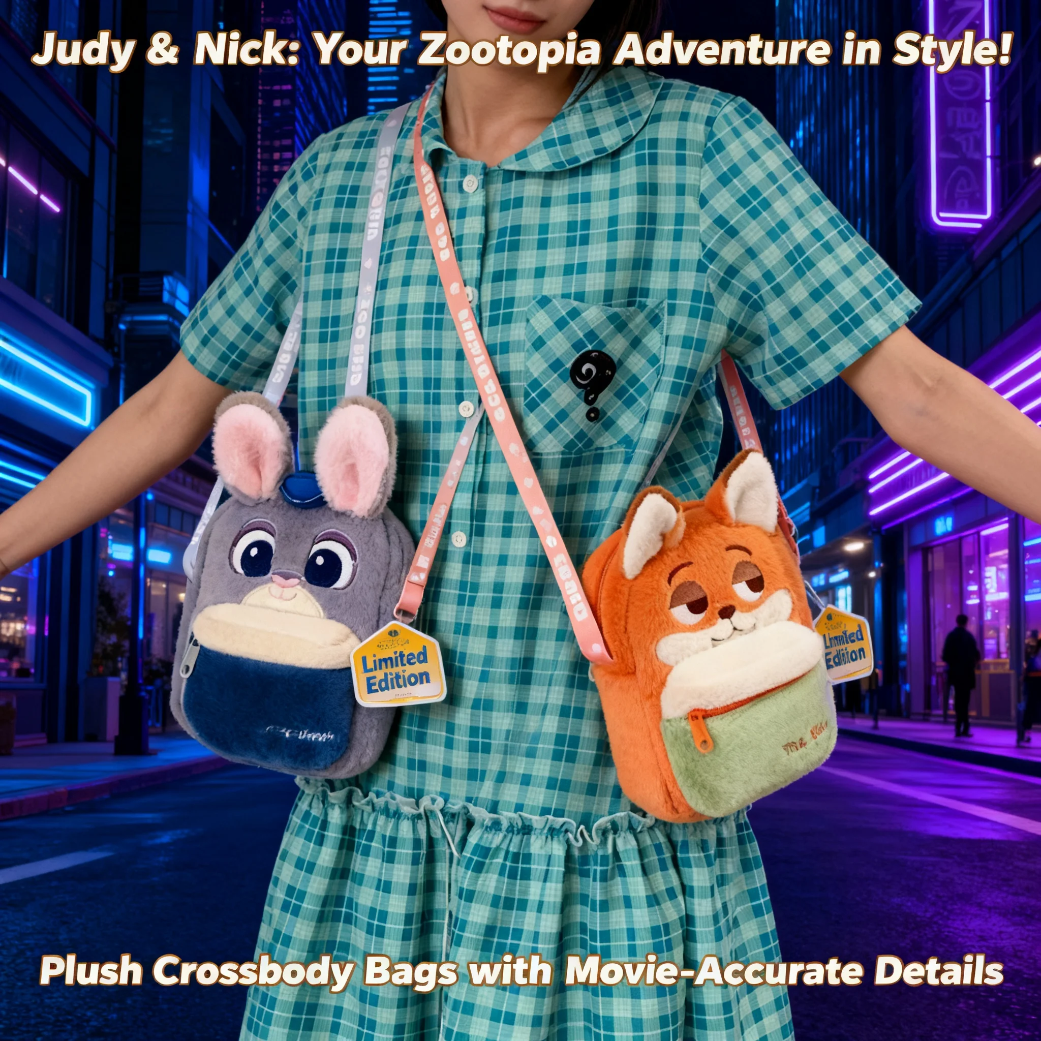 

Zootopia Bag New Crazy Animal City Sling Bag Plush Backpack Fashion Versatile Cute Outfit Matching Fluffy Bag for Women Girls
