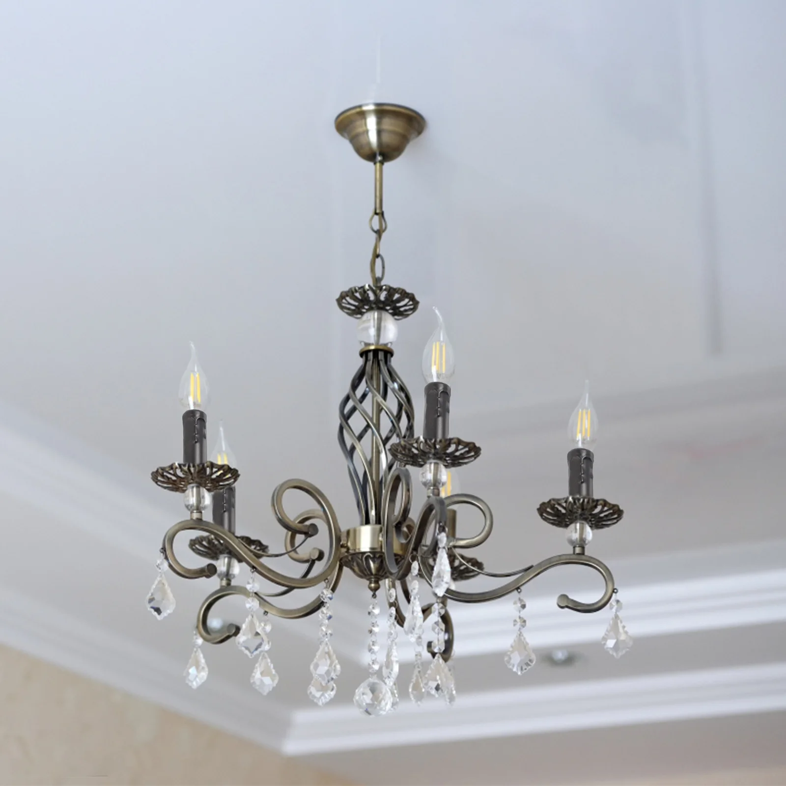 

4 шт., хрустальные люстры, фланцевые рукава, металлический цоколь лампы премиум-класса, замена рукавов для люстр в европейском стиле