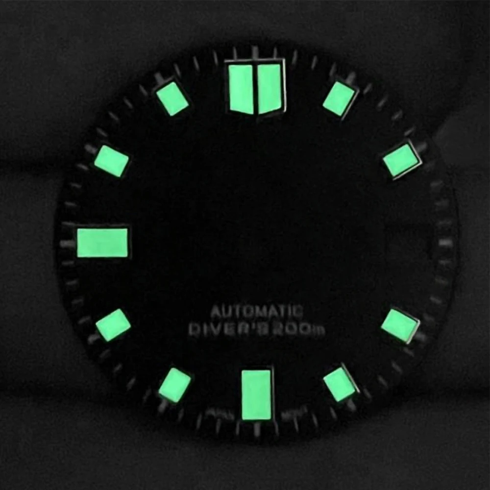 28.5mm S Logo Sunray Dial Fit NH35/NH36/4R/7S Movement Green Luminous Diving High-Quality Watch Modification Accessories