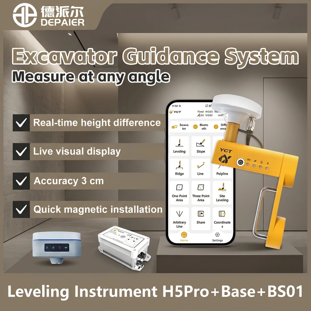 Yct H5 Pro Excavator Leveling Device System Mini Excavator Parts Engineering Construction Machinery Excavator Gps Grade Control