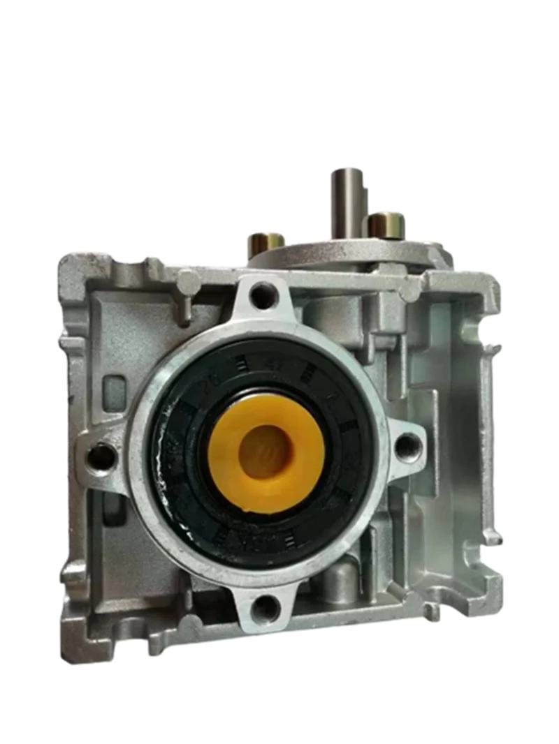 NRV25 Shaft Input Worm Gear Reducer Input Hole Diameter 9mm Output Hole 11mm Hand Crank Turbine Reducer 7.5:1-60:1