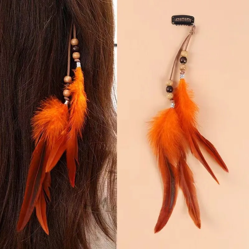 

6pcs Handmade Comb Headdress Gifts Headband Headwear Novelty Hairclips Hippie Headpieces Feather Hairclips Hair Accessories