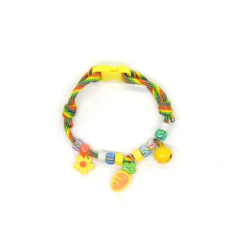 Cute Pet Necklace Braided Design with Bells Adjustable Cat Neck Chain for Cat Lovers