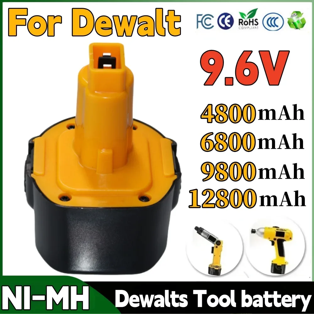 Batería Ni-MH de 9,6 V para Dewalt, 4800/6800/9800/12800mAh, DE9036, DE9061, DE9062, DW9060, DW9061, DW9062, EZWA 29