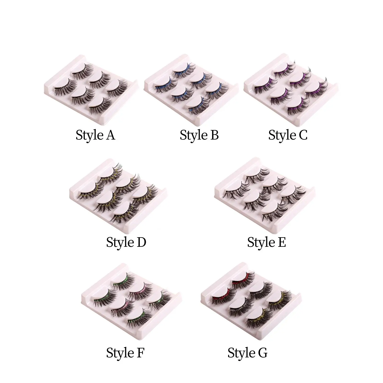 3 Pieces False Eyelashes DIY Artificial Eyelashes Upper Eyelashes 3 Pairs Soft